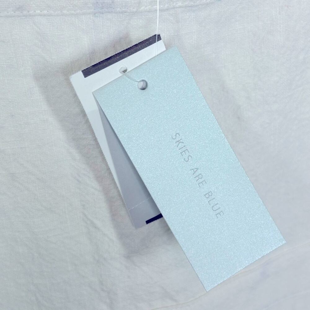 Anthropologie Skies Are Blue Linen Overall Dress Medium NWT Snap Front - Picture 14 of 15